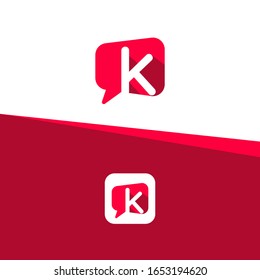 Letter K Chat Talk Logo design template vector illustration