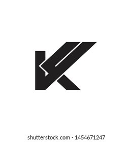 letter k check mark geometric logo vector