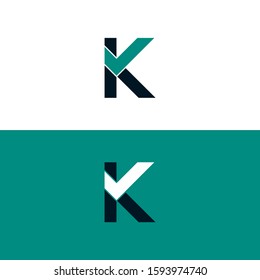 Letter K with Check Mark. Graphic symbol for the election campaign. Vote sign with letter K