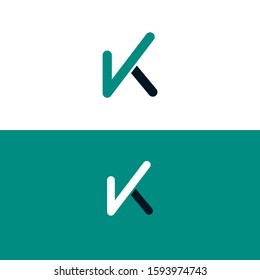 Letter K with Check Mark. Graphic symbol for the election campaign. Vote sign with letter K
