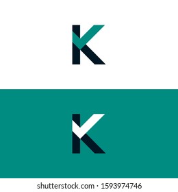 Letter K with Check Mark. Graphic symbol for the election campaign. Vote sign with letter K