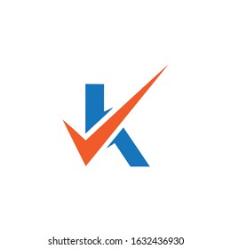 Letter K With Checklist Logo Template
