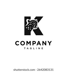Letter K Cheetah Logo Icon Vector