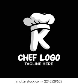 Letter K Chef Logo Design Template Inspiration, Vector Illustration.