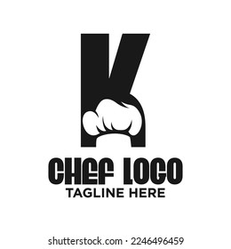 Letter K Chef Logo Design Template Inspiration, Vector Illustration.