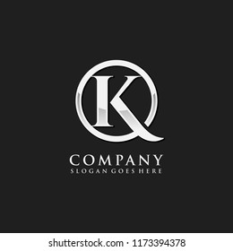 Letter K chrome initial logo template