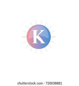  Letter K with circle color element logo Design