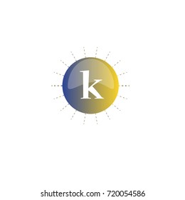 Letter k with circle color element logo Design