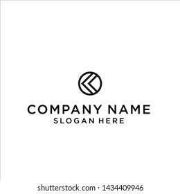 letter k circle logo design vector illustration template