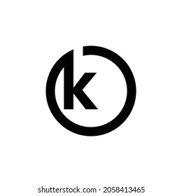 letter k in circle logo design illustration