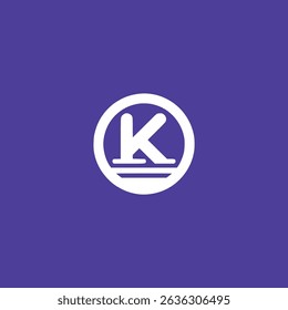 letter K circle minimalism business company logo vector illustration template design