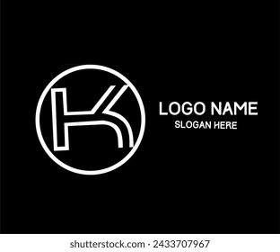 letra "K" círculo monograma diseño del logotipo, vector simple diseño del logotipo para su marca, negocio, etc

