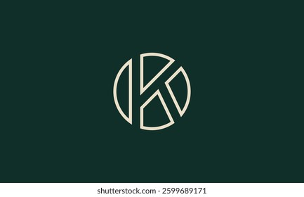 Letter K circle monogram logo design