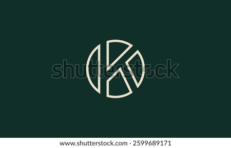Letter K circle monogram logo design