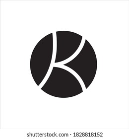letter K circle silhouette logo design