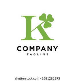 Letter K Clover Leaf Logo Icon Vector