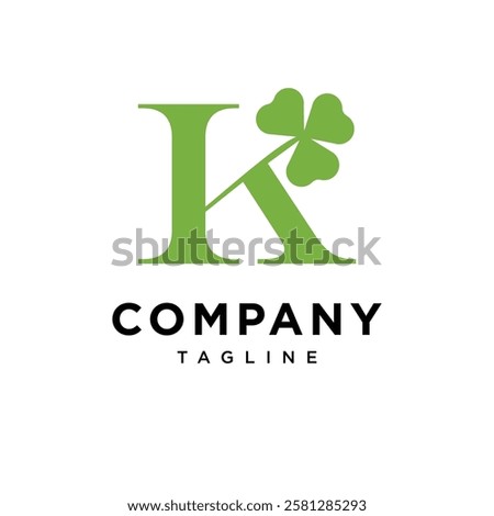Letter K Clover Leaf Logo Icon Vector