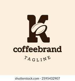 Letter K Coffee Bean Logo Design