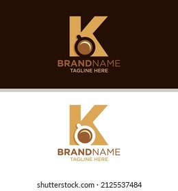 Letter K Coffee Cup, Tea, Chocolate, Logo Design Template Inspiration, Vector Illustration.