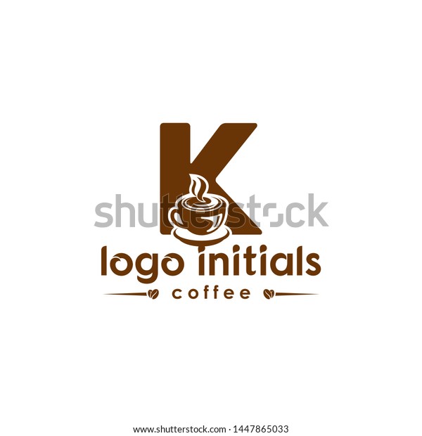 Letter K Coffee Logo Cafe Coffee Stock Vector Royalty Free