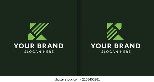 letter K collection pencil logo design vector