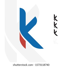 The letter "K" with a color variant and has a suitable logo character as a symbol of a company or business - Make the font, can request