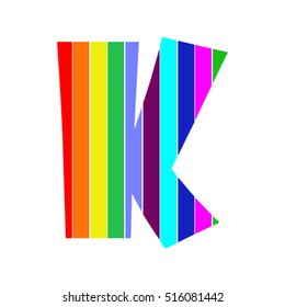 Letter k colored strip alphabet