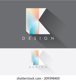 letter k colorful design element for business