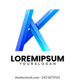 letter k colorful icon logo design 