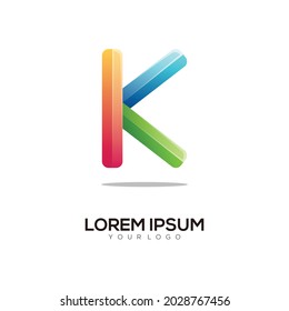 Letter K colorful logo design template modern