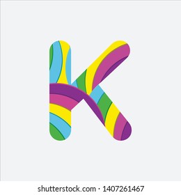 letter K colorful for logo - vector - template - illustrator