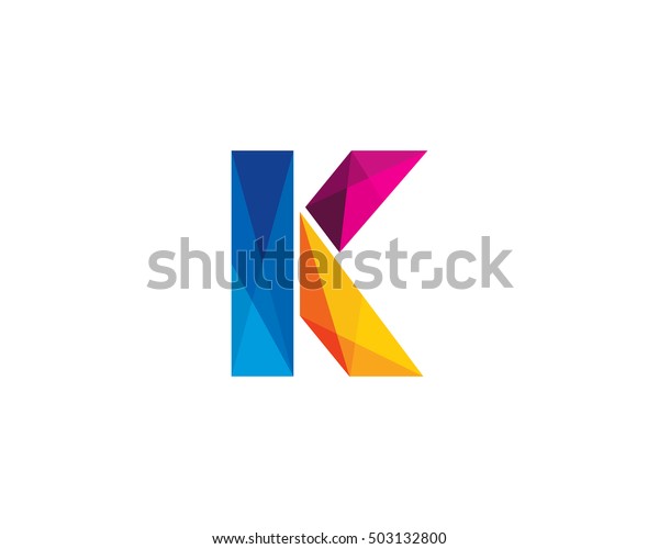 Letter K Colorful Poly Overlay Logo Stock Vector (Royalty Free ...