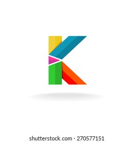Letter K colorful ribbons logo