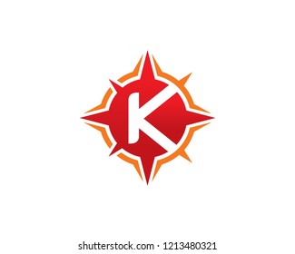 Letter K Compass Logo Template Design Vector, Emblem, Concept Design, Creative Symbol, Icon