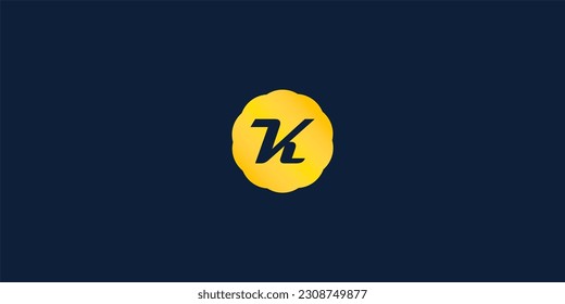 
Letter K concept inside petal stamp or sign, typography logo concept, monogram logo and initials letter logo, modern and simple