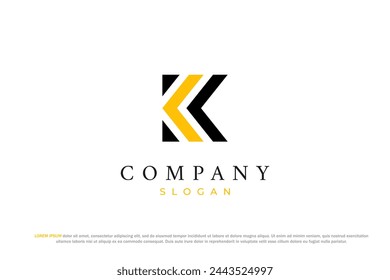 letter k construction logo arrow delivery