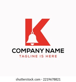 Letter K Cowbell Logo Concept With Hanging Bell Symbol Vector Template