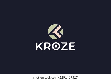 Letra k creativo circular moderno logotipo sencillo