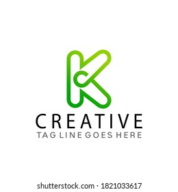 Plantilla de ilustración de vectores de diseño de logotipo creativo de carta K