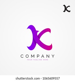 Letter K. Creative symbol in modern colors. Vector illustration