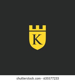 letter K crest fort logo