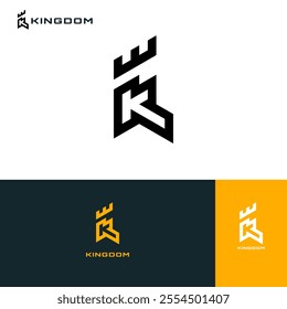 letter K with crown logo concept