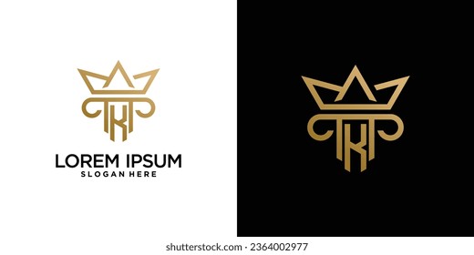 Letter k and crown logo design for law firm logo with creative idea
