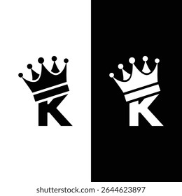 Letter k crown logo Royalty Free Vector Image.