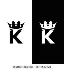 Letra k coroa logotipo Royalty Free Vetor Image.