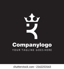 letter K crown monogram design for logo company