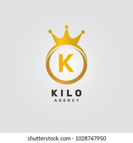 Letter K Crown Ring Diamond Jewelry Accessories Logo Vector Icon