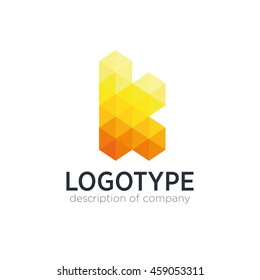 Letter K cube figure logo icon design template elements
