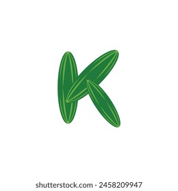 Letter K cucumber logo icon vector template.eps