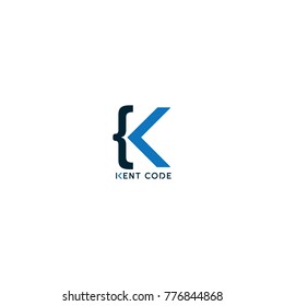 Letter K With Curly Bracket icon Illustration. Programming icon, coding icon and more